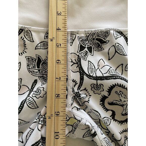 Athleta White Floral Affirmation Leggings Thick Waistband Colorblock Stretch XS - Picture 7 of 10